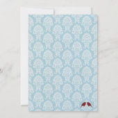 Tortelduifjes Rode & Blauwe Uitnodiging (Achterkant)