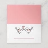 Tortelduifjes Roze Witte tuin Lovevogels Weddensch (Buitenkant ongevouwen)