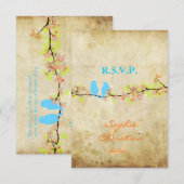 TORTELDUIFJES, RSVP's/DIY-kleur RSVP Kaartje (Voorkant / Achterkant)
