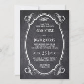  Tortelduifjes Rustic Chalkboard Wedding Kaart (Achterkant)
