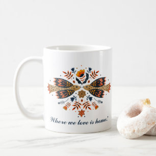 Tortelduifjes Scandinavian Folk Art Valentijnsdag Koffiemok