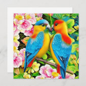 Tortelduifjes Schitterende kleur Kaart (Voorkant / Achterkant)
