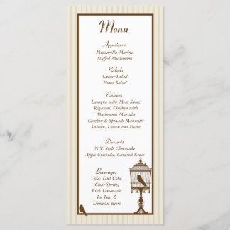 Tortelduifjes Tan/Brown Wedding Menu