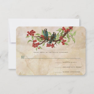 Tortelduifjes Tea Stain Wedding RSVP Kaartje