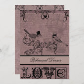 Tortelduifjes tijdens het huwelijk kaart (Voorkant / Achterkant)