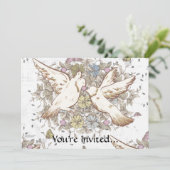  Tortelduifjes, twee witte doven Kaart (Staand voorkant)