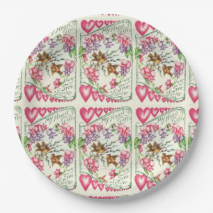 Tortelduifjes Valentijnsdag Papieren Borden Bordje