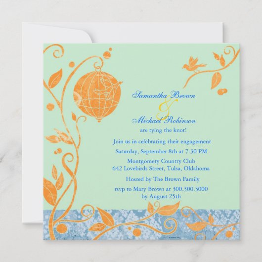 Tortelduifjes: Verloving Uitnodigingen (Voorkant)