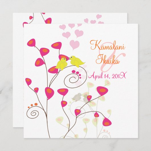 Tortelduifjes, voeg uw achtergrond toe.. kaart (Voorkant / Achterkant)