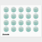 Tortelduifjes voor altijd op Pastel Ocean Blue Ronde Sticker (Vel)