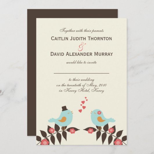 Tortelduifjes Weddenschap Kaart (Voorkant / Achterkant)