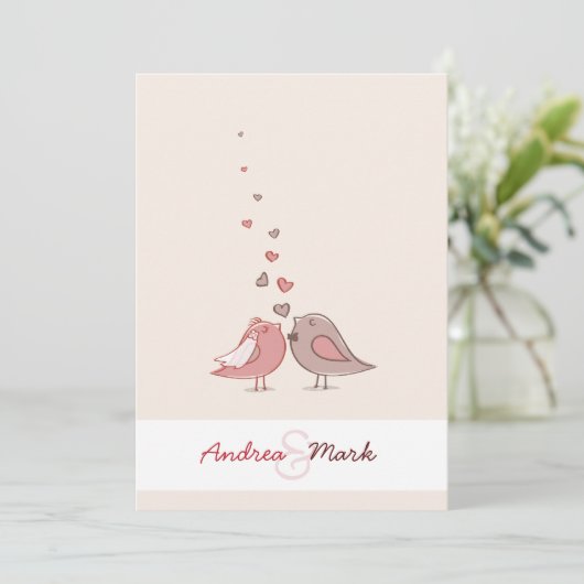 Tortelduifjes Weddenschap Kaart (Staand voorkant)