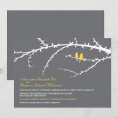 Tortelduifjes Wedding Invitation (geel) Kaart (Voorkant / Achterkant)