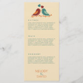 Tortelduifjes Wedding Menu (Voorkant)