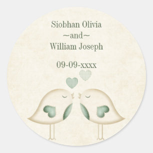 Tortelduifjes Wedding Ronde Sticker
