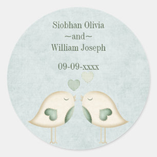Tortelduifjes Wedding Ronde Sticker