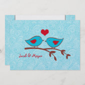 Tortelduifjes Wedding Uitnodiging Sjabloon (Voorkant / Achterkant)