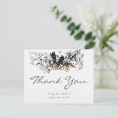 Tortelduifjes Witte Floral Weddenschap Hartelijk Bedankkaart (Staand voorkant)