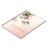 Tortelduifjes | zwart roze wit Notitieboek (Linkerzijde)