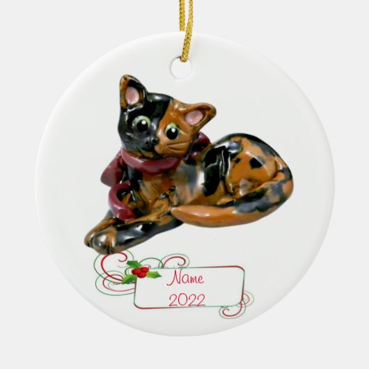 Tortie Cat Tortoiseshel Ornament (Voorkant)