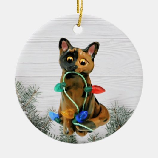 Tortie Cat Tortoiseshel Ornament (Voorkant)