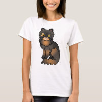 Tortie Point Perzische Mopshond Cute Cartoon Kat I