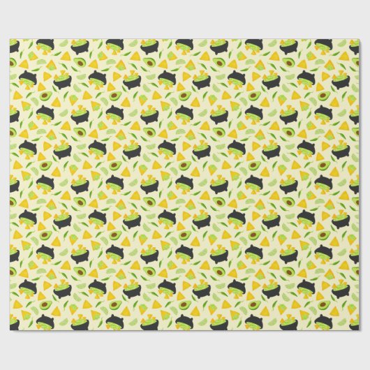 Tortilla Chips en Guacamole Pattern Cadeaupapier (Vlak)
