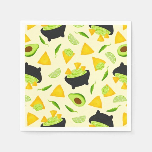 Tortilla Chips en Guacamole Pattern Servet (Voorkant)