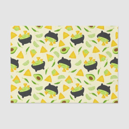 Tortilla Chips en Guacamole Pattern Tissuepapier (Voorkant)