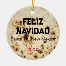 Tortilla Personalize Photo Christmas  Keramisch Ornament