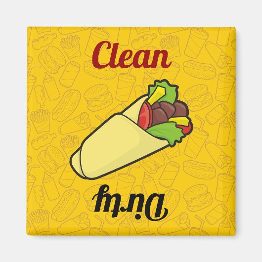 Tortilla Sandwich Wrap Dishwasher Magnet Magneet (Voorkant)
