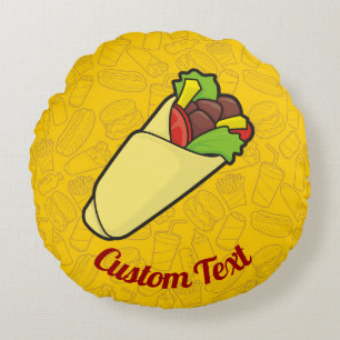 Tortilla Sandwich Wrap Round Pillow Rond Kussen