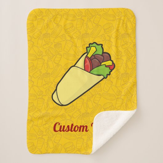 Tortilla Sandwich Wrap Sherpa Blanket Deken (Voorkant)