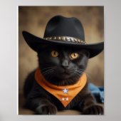 Tortishell Cat Cowboy Poster (Voorkant)