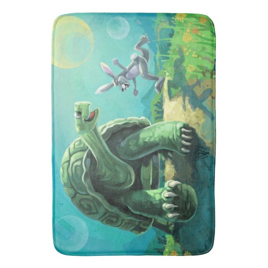 Tortoise en de Hare Art Badmat (Voorkant Verticaal)
