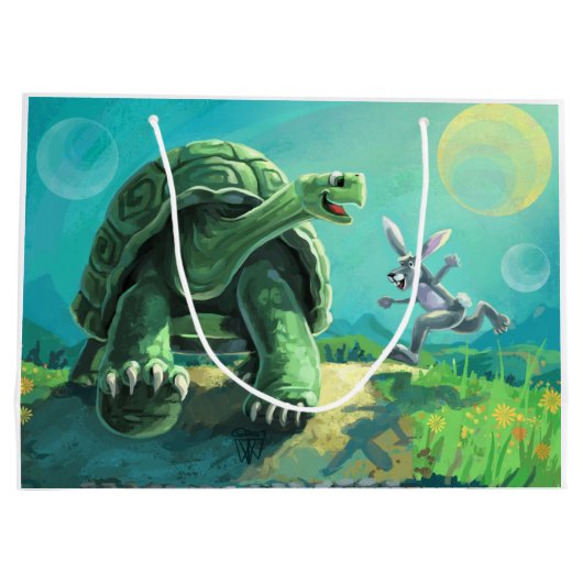 Tortoise en de Hare Art Groot Cadeauzakje (Achterkant)