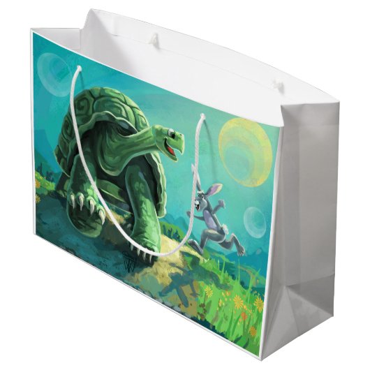 Tortoise en de Hare Art Groot Cadeauzakje (Achterkant Gekanteld)