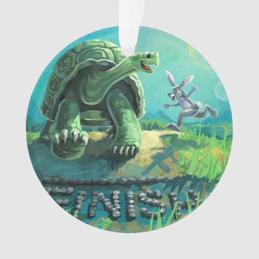 Tortoise en de Hare Art Ornament (voorkant)
