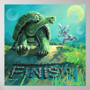 Tortoise en de Hare Art Poster