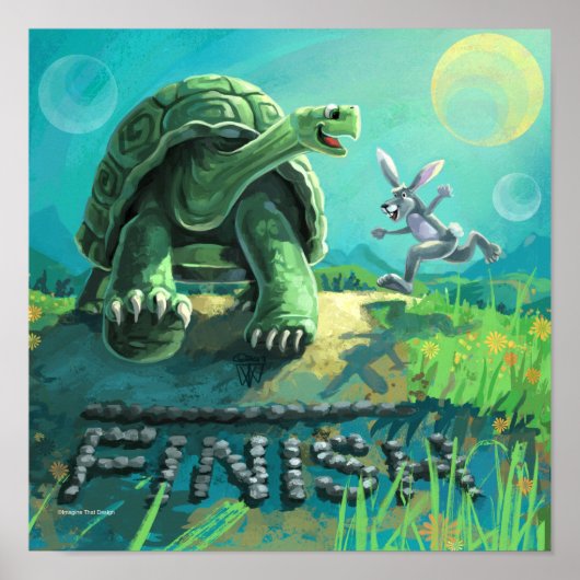 Tortoise en de Hare Art Poster (Voorkant)