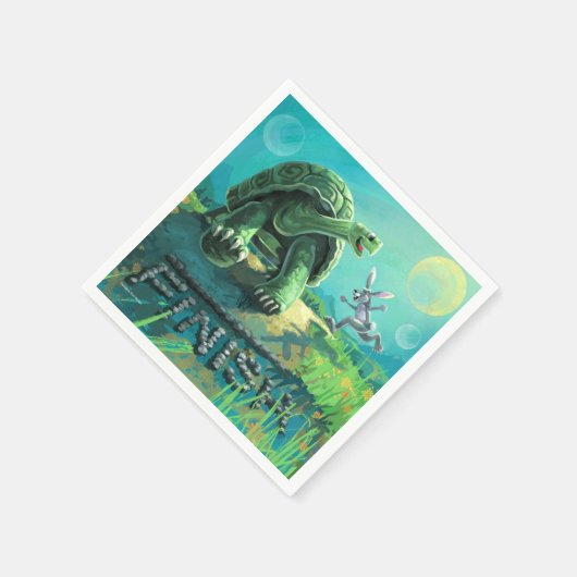 Tortoise en de Hare Art Servet (Hoek)