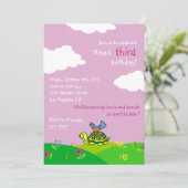 Tortoise en vogelgriep - Kinderuitnodigingen tot 5 Kaart (Staand voorkant)