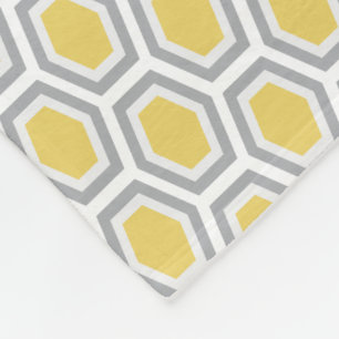 Tortoise Hexagon Pattern Yellow Grey Fleece Deken
