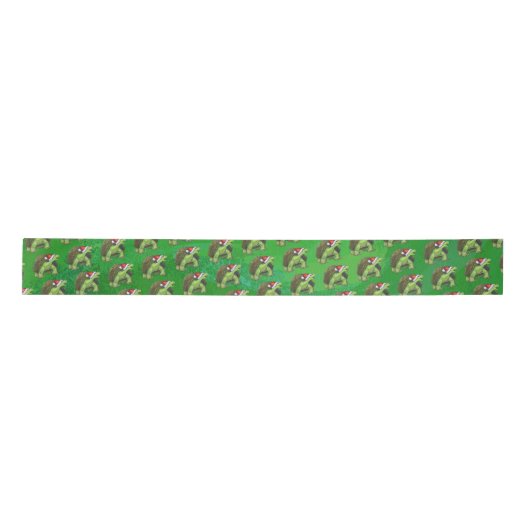 Tortoise in Santa Hat op groen Lint (Voorkant)