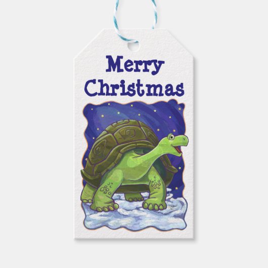 Tortoise kerstcadeaus cadeaulabel (Voorkant)