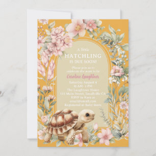 Tortoise Schildpad Meisje Baby Shower Kaart