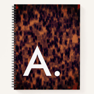 Tortoise Shell Pattern Animal Print Custom Initiaa Notitieboek