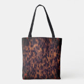 Tortoise Shell Pattern Animal Print Monogram Naam  Draagtas (Achterkant)