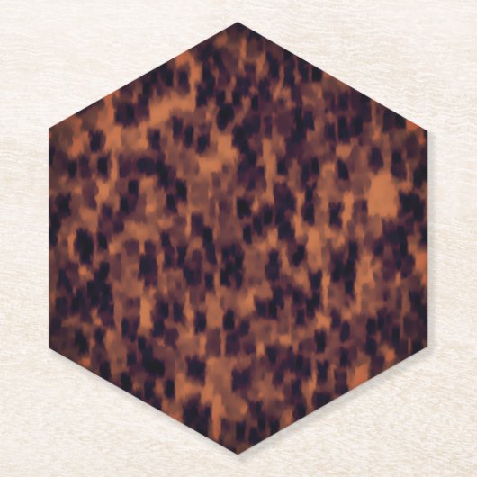 Tortoise Shell Print Pattern Decorative Hexagon Kartonnen Onderzetters (Voorkant)