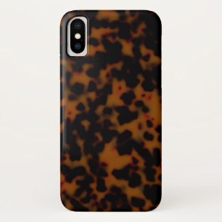 Tortoise Shell Print/Pattern, donkerbruin iPhone X Hoesje